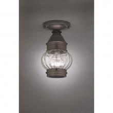 Northeast Lantern 2014-DB-MED-OPT - Onion Flush No Cage Dark Brass Medium Base Socket Optic Glass