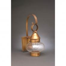 Northeast Lantern 2021-DB-MED-CLR - Onion Wall No Cage Dark Brass Medium Base Socket Clear Glass