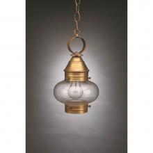 Northeast Lantern 2022-DB-MED-CLR - Onion Hanging No Cage Dark Brass Medium Base Socket Clear Glass