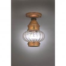 Northeast Lantern 2024-VG-MED-OPT - Onion Flush No Cage Verdi Gris Medium Base Socket Optic Glass