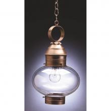 Northeast Lantern 2042-DB-MED-CLR - Onion Hanging No Cage Dark Brass Medium Base Socket Clear Glass