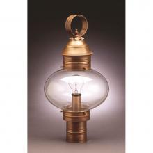 Northeast Lantern 2043-VG-MED-CLR - Onion Post No Cage  Verdi Gris Medium Base Socket Clear Glass