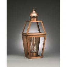 Northeast Lantern 2241-AB-CIM-CLR - Tapered Wall Antique Brass Medium Base Socket With Chimney Clear Glass