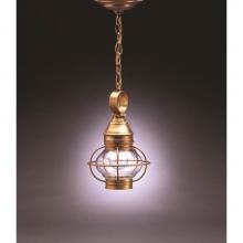 Northeast Lantern 2512-VG-MED-CLR - Caged Onion Hanging Verdi Gris Medium Base Socket Clear Glass