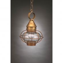 Northeast Lantern 2522-VG-MED-CLR - Caged Onion Hanging Verdi Gris Medium Base Socket Clear Glass