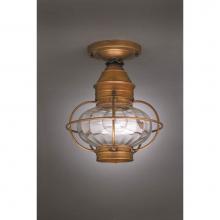 Northeast Lantern 2524-VG-MED-OPT - Caged Onion Flush Verdi Gris Medium Base Socket Optic Glass