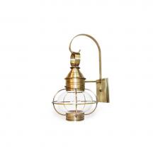 Northeast Lantern 2531-AB-MED-CLR - Caged Onion Wall Antique Brass Medium Base Socket Clear Glass