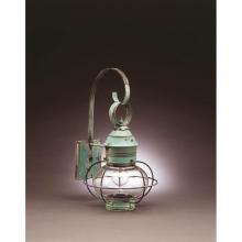 Northeast Lantern 2531-AC-MED-CLR - Caged Onion Wall Antique Copper Medium Base Socket Clear Glass