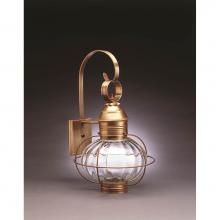 Northeast Lantern 2541-AB-MED-OPT - Caged Onion Wall Antique Brass Medium Base Socket Optic Glass