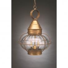 Northeast Lantern 2572-DB-LT2-OPT - Caged Onion Hanging Dark Brass 2 Candelabra Sockets Optic Glass