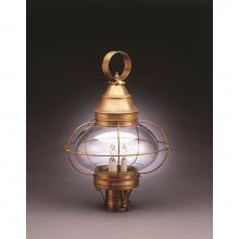 Northeast Lantern 2573-DB-LT3-CLR - Caged Onion Post Dark Brass 3 Candelabra Sockets Clear Glass