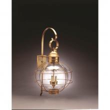 Northeast Lantern 2851-DB-LT3-CLR - Caged Round Wall Dark Brass 3 Candelabra Sockets Clear Glass