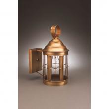 Northeast Lantern 3317-DB-MED-CLR-NS - Cone Top Wall Dark Brass Medium Base Socket Clear Glass Open Bottom No Scroll