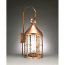 Northeast Lantern 3357-DAB-CIM-CSG - Cone Top Wall With Top Scroll Dark Antique Brass Medium Base Socket With Chimney Clear Seedy Glass