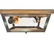 Northeast Lantern 4204-AB-MED2-CSG - Flush Antique Brass 2 Medium Base Sockets Clear Seedy Glass