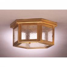 Northeast Lantern 4504-DB-MED-SMG - Flush Dark Brass Medium Base Socket Seedy Marine Glass