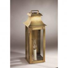 Northeast Lantern 5621-VG-LT1-CLR - Pagoda Wall Verdi Gris 1 Candelabra Socket Clear Glass