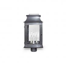 Northeast Lantern 5643-DAB-LT3-CSG - Pagoda Post Dark Antique Brass 3 Candelabra Sockets Clear Seedy Glass