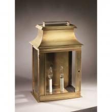 Northeast Lantern 5751-DB-LT2-CLR - Pagoda Wall Dark Brass 2 Candelabra Sockets Clear Glass