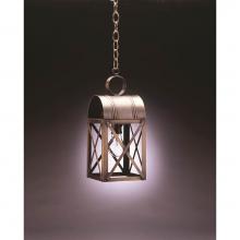 Northeast Lantern 6032-VG-MED-CLR - Culvert Top X-Bars Hanging Verdi Gris Medium Base Socket Clear Glass