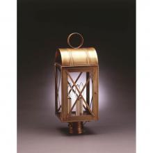 Northeast Lantern 6053-DAB-LT3-CLR - Culvert Top X-Bars Post Dark Antique Brass 3 Candelabra Sockets Clear Glass