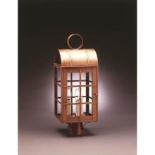 Northeast Lantern 6153-DAB-LT3-CLR - Culvert Top H-Bars Post Dark Antique Brass 3 Candelabra Sockets Clear Glass