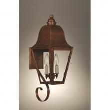 Northeast Lantern 6406-DB-LT2-CLR - Bracket Wall Fixture Bottom Scroll  Dark Brass Finish  2 Candelabra Sockets  Clear Glass