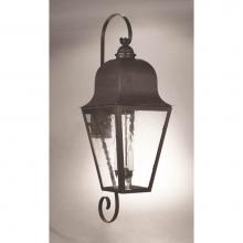 Northeast Lantern 6428-DAB-LT3-CSG - Bracket Wall Fixture  Top and Bottom Scroll Dark Antique Brass Finish  3 Candelabra Sockets  Clear