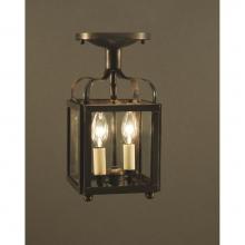 Northeast Lantern 6704-DAB-LT2-CLR - Crown Small Flush Dark Antique Brass 2 Candelabra Sockets Clear Glass