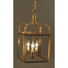 Northeast Lantern 6722-VG-LT3-CLR - Crown Large Hanging Verdi Gris 3 Candelabra Sockets Clear Glass