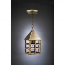 Northeast Lantern 7112-VG-MED-CLR - Pyramid Top H-Bars Hanging Verdi Gris Medium Base Socket Clear Glass