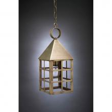 Northeast Lantern 7132-DAB-MED-CLR - Pyramid Top H-Bars Hanging Dark Antique Brass Medium Base Socket Clear Glass