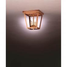 Northeast Lantern 7324-DAB-LT2-CLR - Square Flush Dark Antique Brass 2 Candelabra Sockets Clear Glass