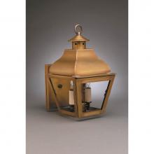 Northeast Lantern 7611-DB-LT2-CLR - Curved Top Wall Dark Brass 2 Candelabra Sockets Clear Glass