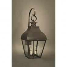 Northeast Lantern 7647-DB-LT2-CLR - Curved Top Wall With Top Scroll Dark Brass 2 Candelabra Sockets Clear Glass