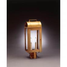 Northeast Lantern 8033-VG-LT2-CLR - Culvert Top Post Verdi Gris 2 Candelabra Sockets Clear Glass