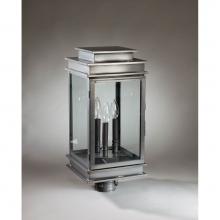 Northeast Lantern 8933-VG-LT3-CLR - Post Verdi Gris 3 Candelabra Sockets Clear Glass