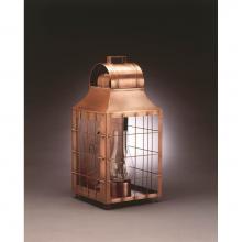 Northeast Lantern 9251-AB-CIM-CLR - Culvert Top H-Rod Wall Antique Brass Medium Base Socket With Chimney Clear Glass