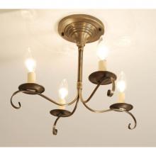 Northeast Lantern 984F-VG-LT4 - Flush S-Arms With Curl Verdi Gris 4 Candelabra Sockets