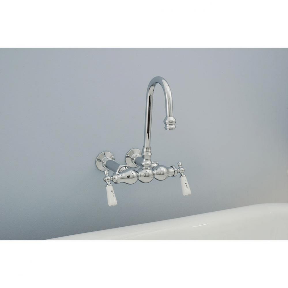 Chrome Wall Mount Gooseneck Faucet