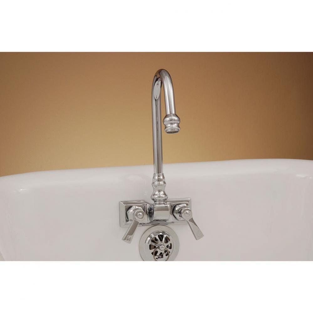 Chrome Rectangular Base Leg Tub Faucet