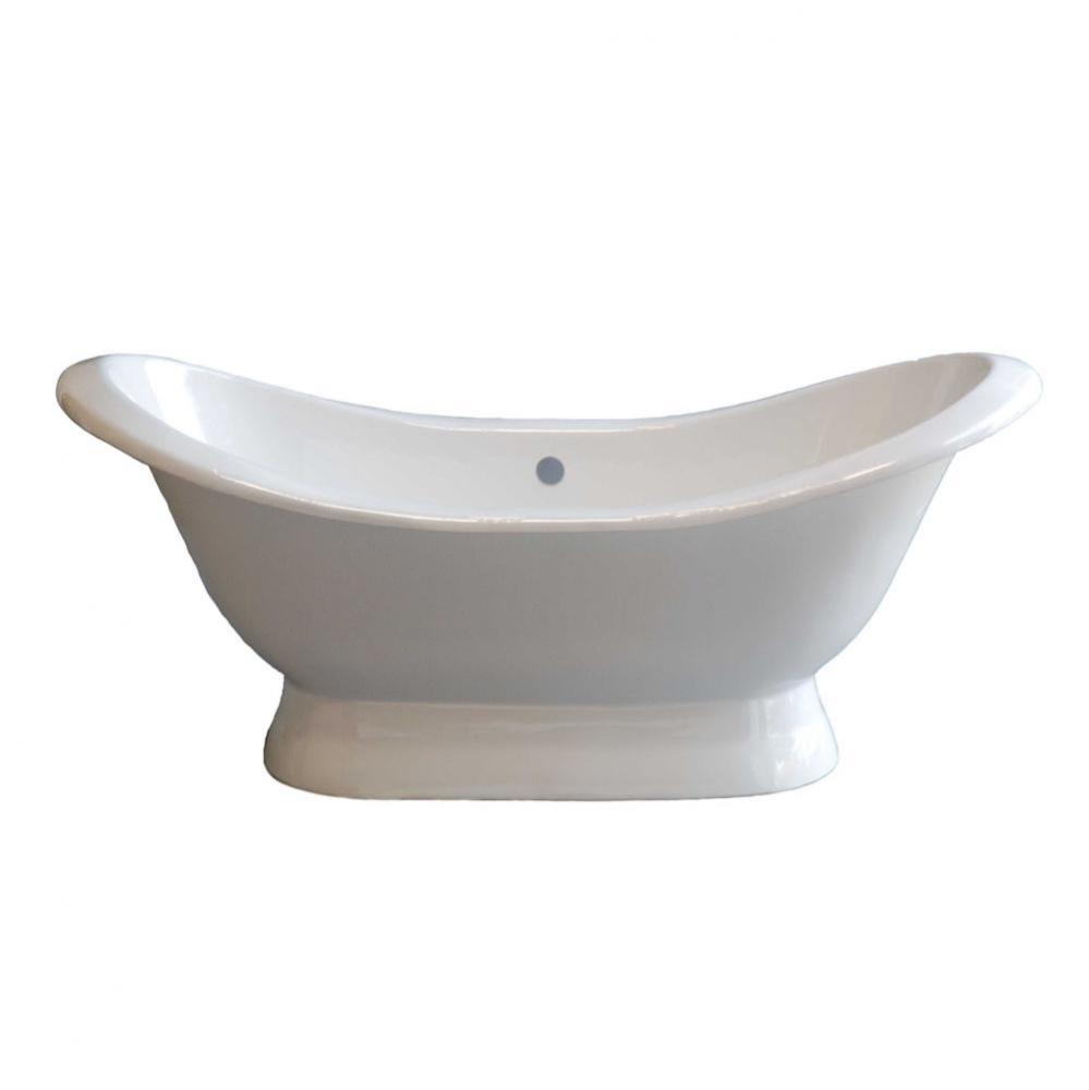 P0998 The Echo 6'' Acrylic Double Ended Slipper Tub On Pedestal Without Faucet Ho