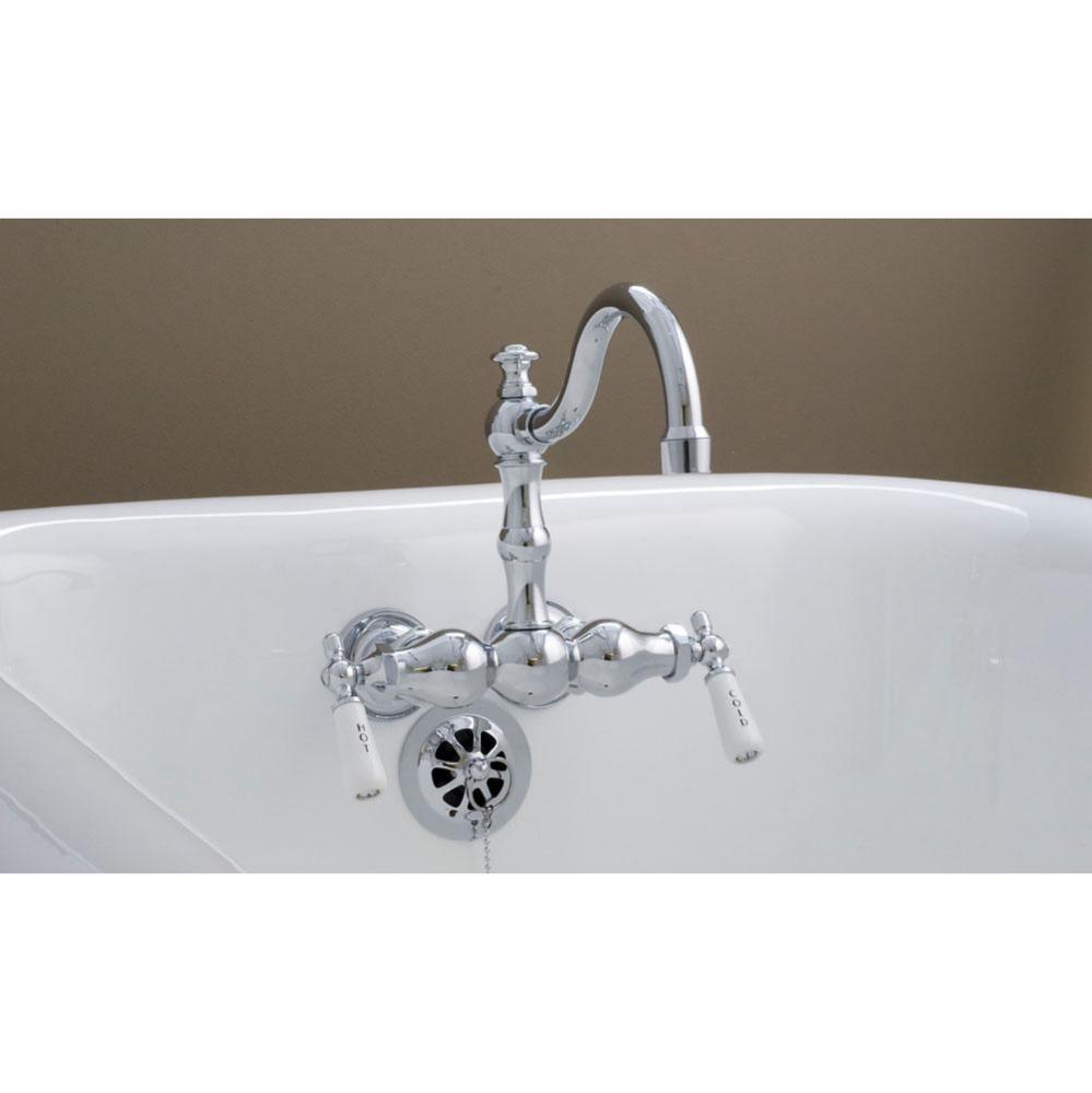 Chrome 3 Ball Leg Tub Faucet W/Fixed Arched Spout, 3 3/8'' Centers