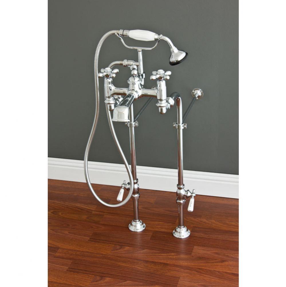 Chrome Faucet & Over The Rim Supply Set Kit.  Includes 7'' Center Faucet W/Handhe