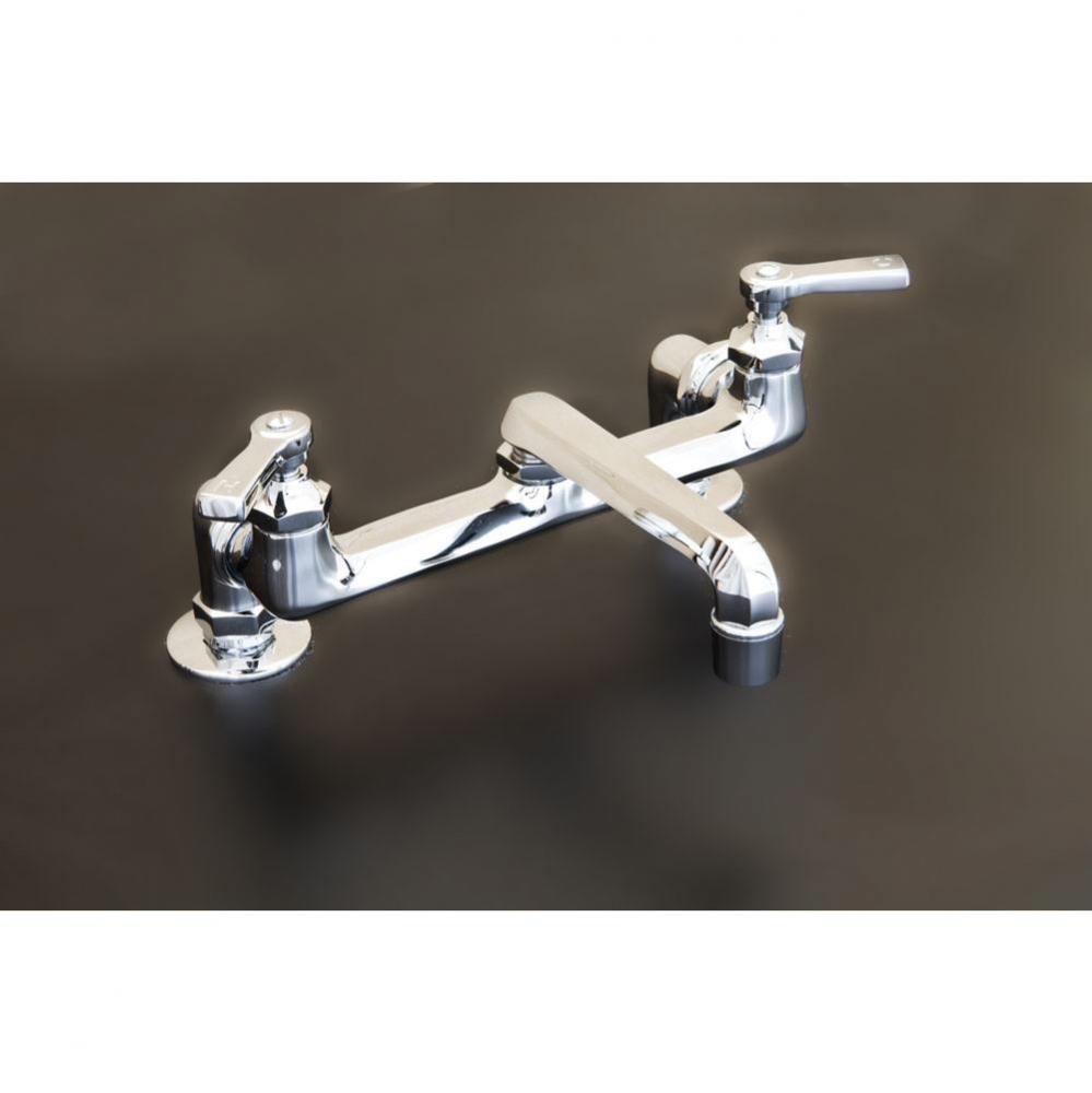 Chrome Deck Mt Deco Kitchen Faucet.  8'' Centers. 6'' Swivel Spout. Deco Lever