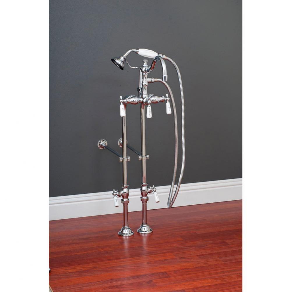 Chrome Faucet & Over The Rim Supply Set Kit.  Includes 3 3/8'' Ctr Faucet W/Handh