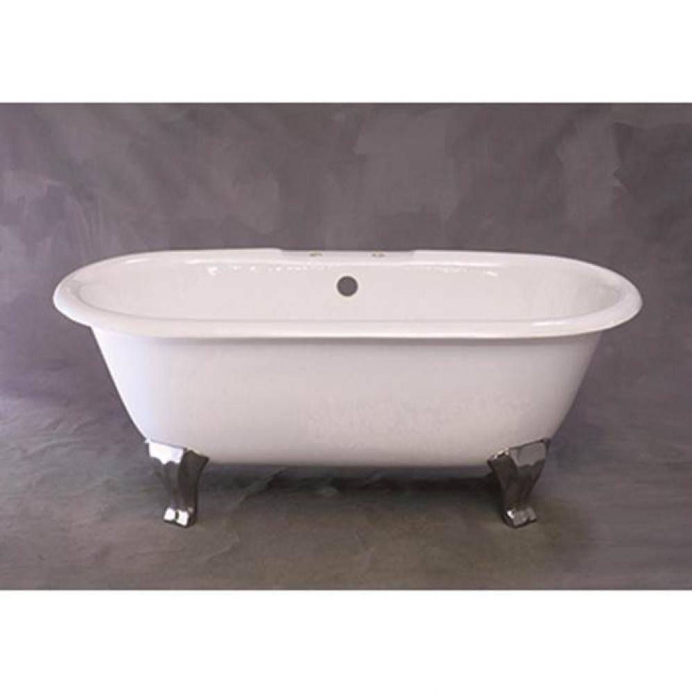 Cast Iron Dual Tub With Supercoat Brass Legs