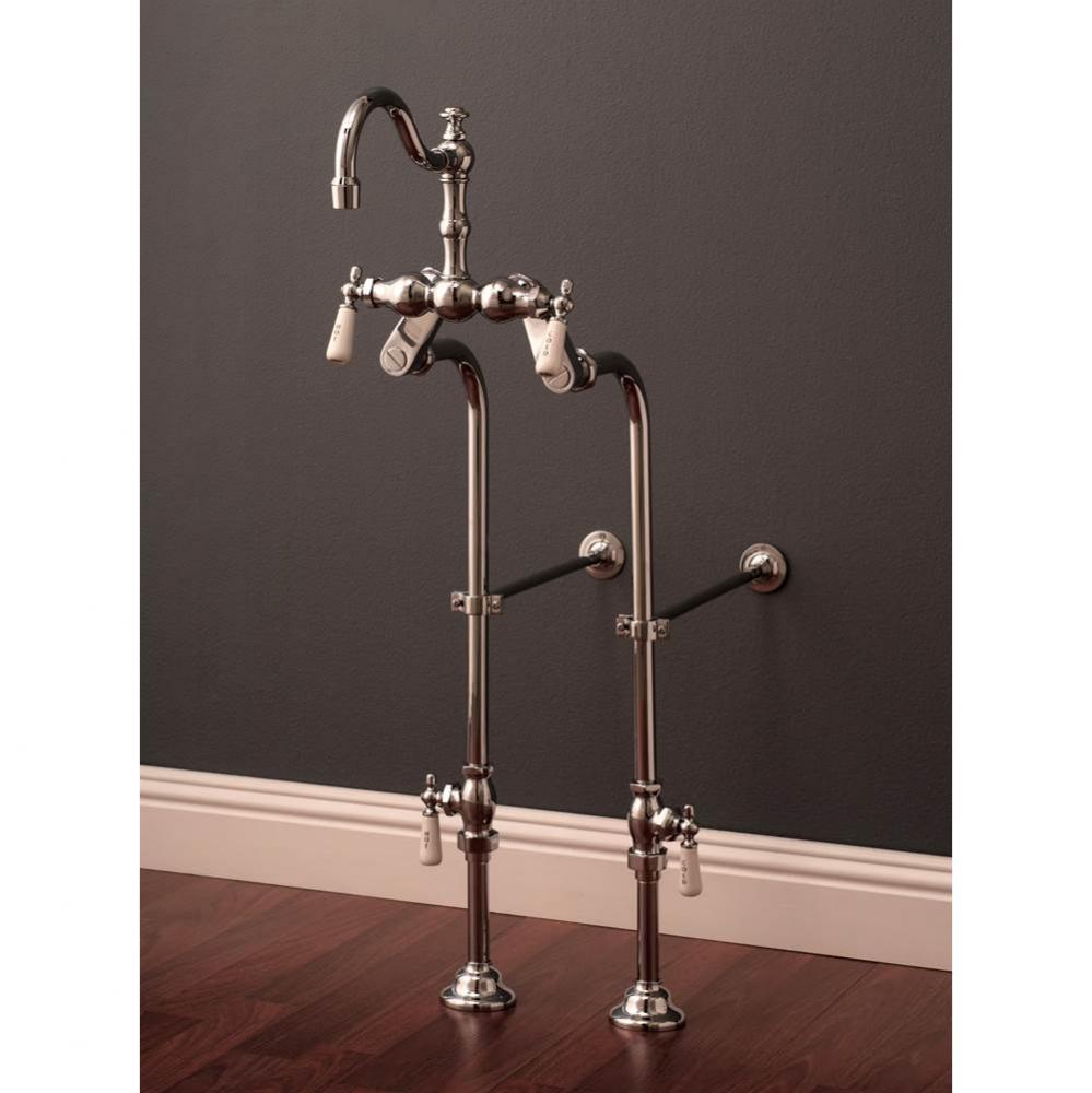 Chrome Faucet And 24'' Over The Rim Supply Set Kit