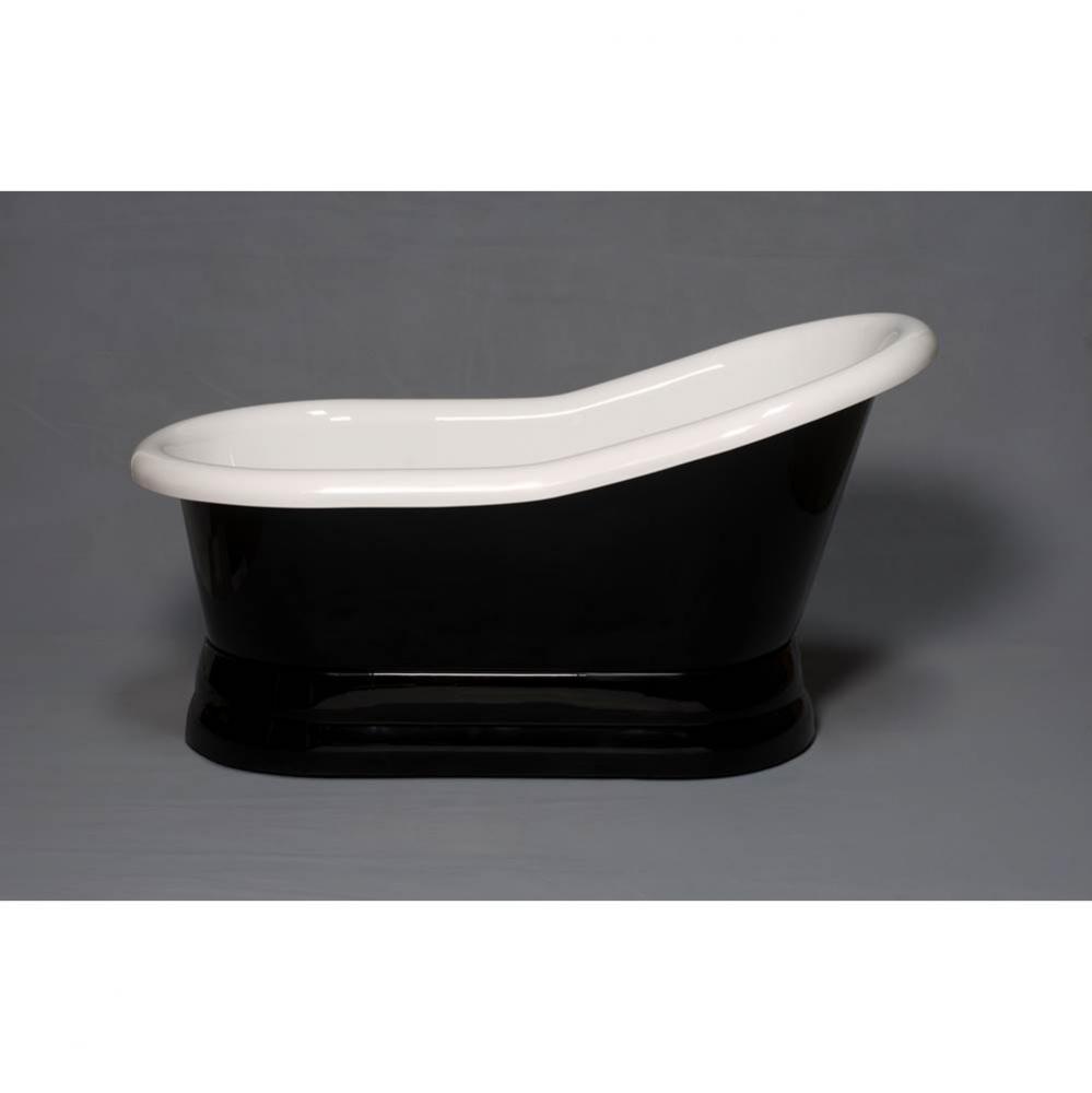 The Madrone Black & White 5'' Acrylic Slipper Pedestal Tub  Without Faucet Holes