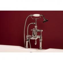 Strom Living P0969C - Chrome Thermostatic Deck Mount Faucet, 7'' Centers, Straight Spout, W/Handheld Sh